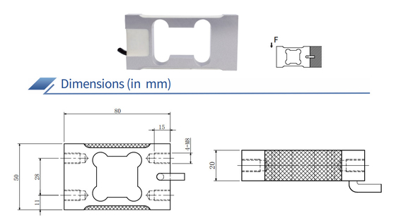 Sensor de escala electrónica de rango de celda de carga de un solo punto de aleación de aluminio de 3-200 kg