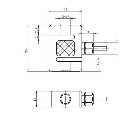 Tipo transductor compresivo extensible de la célula de carga 50-2000N 15v del acero inoxidable S